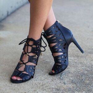 BNIB – Black “Emerita” Laser-cut Short Boots by Jessica Simpson